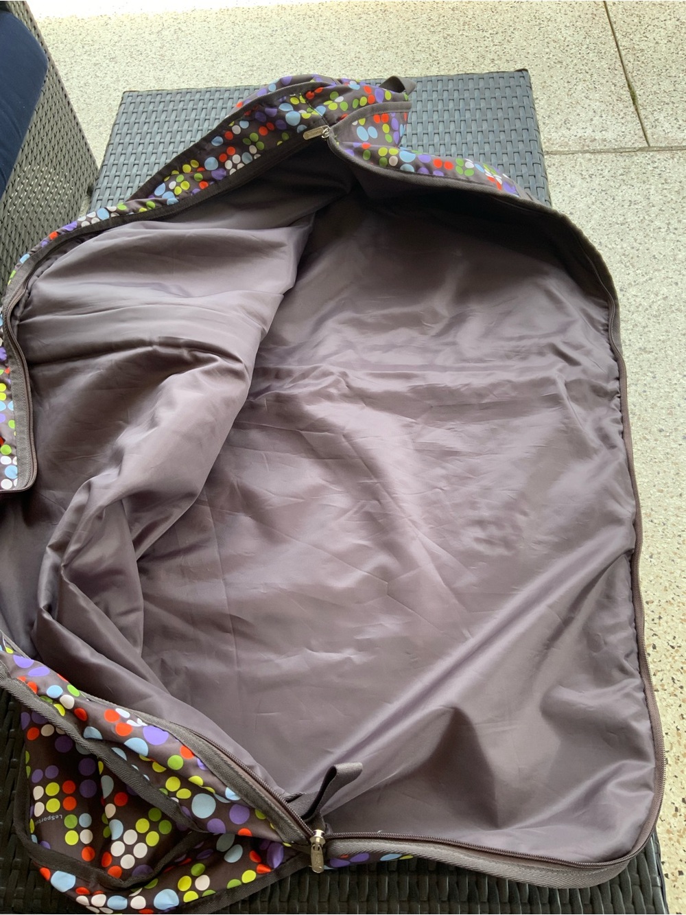 Gently used LeSportSac Sac Colorful Polka Dot Garment Bag - Picture 3 of 5